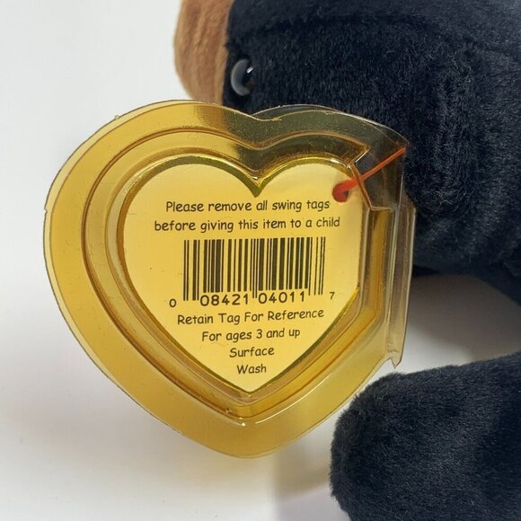 TY Beanie Babies "Blackie" The Black Bear 8" Plush Toy Collectible 1993 NWT - Picture 4 of 6